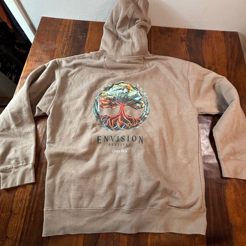 Cotton‎ Heritage Envision Festival Costa Rica Zip Hoodie Tan XL M2781